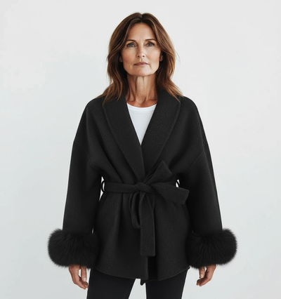 Woolcat – Cappotto elegante con dettagli in pelliccia ecologica