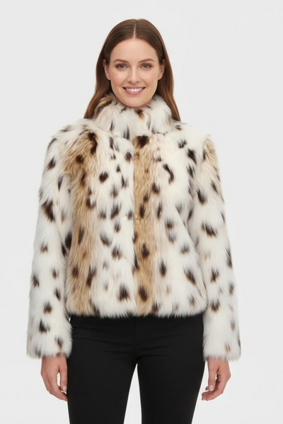 Leoline – Giacca in pelliccia sintetica con design animale