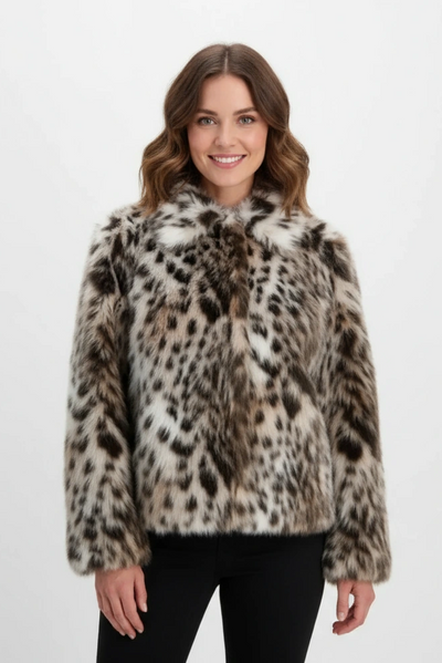 Leoline – Giacca in pelliccia sintetica con design animale