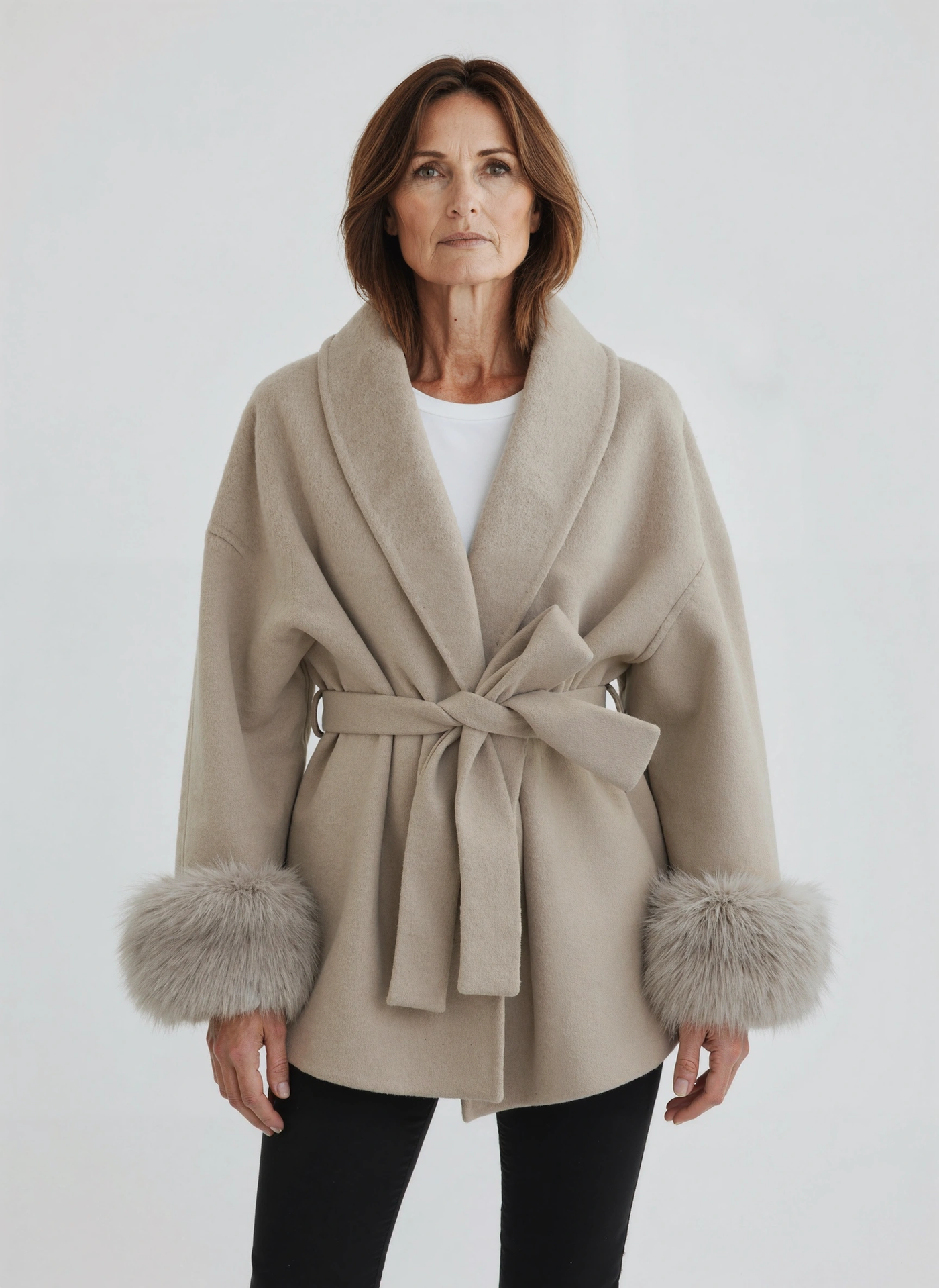 Woolcat – Cappotto elegante con dettagli in pelliccia ecologica